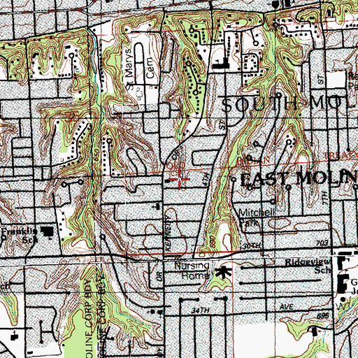 Topographic Map of New Testament Church, IL