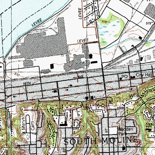 Topographic Map of Calvary Baptist Church, IL