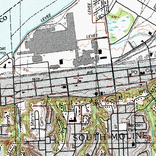 Topographic Map of Open Bible Church, IL