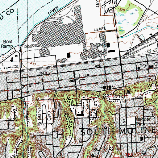 Topographic Map of Immanuel Lutheran Church, IL