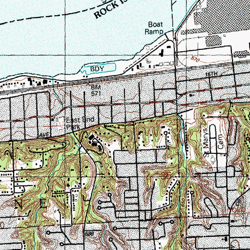 Topographic Map of Elim Covenant Church, IL