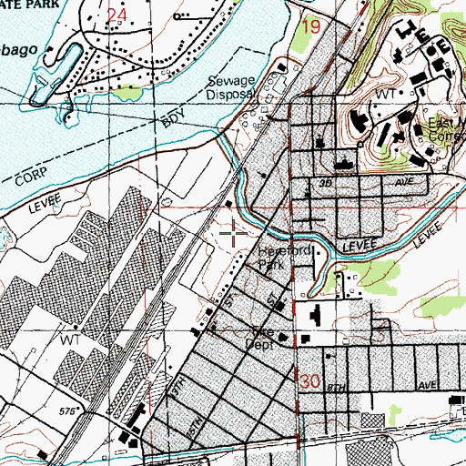 Topographic Map of Hereford Park, IL