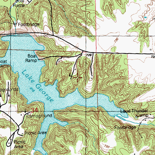 Topographic Map of Silva Campground, IL