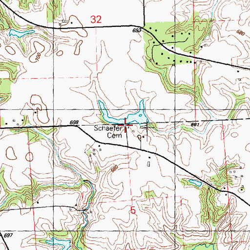 Topographic Map of Schaefer Family Cemetery, IL
