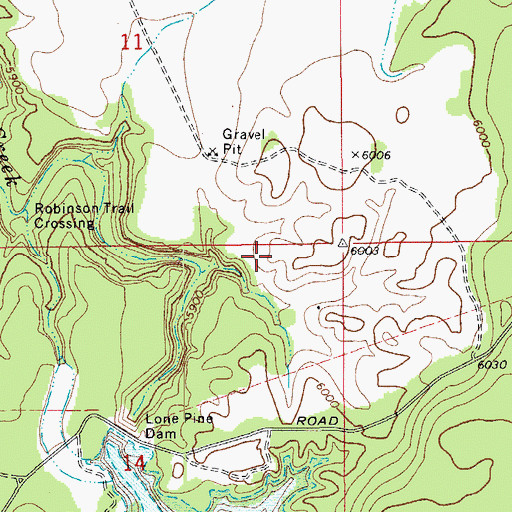 Topographic Map of Lone Pine Land Fill, AZ