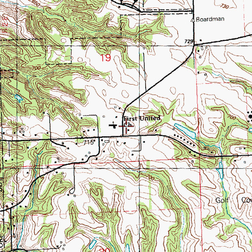 Topographic Map of First United Methodist Church, IL