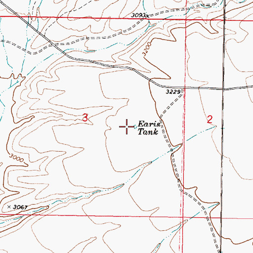 Topographic Map of Earis Tank, AZ
