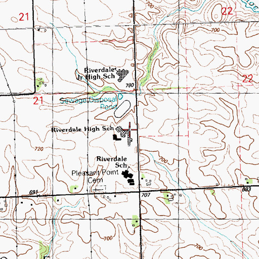 Topographic Map of Riverdale Senior High School, IL
