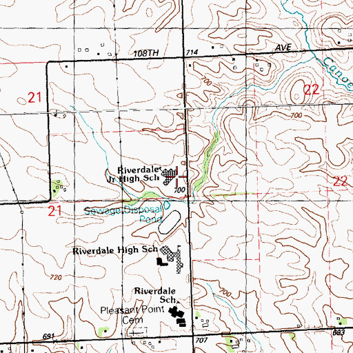 Topographic Map of Riverdale Junior High School, IL