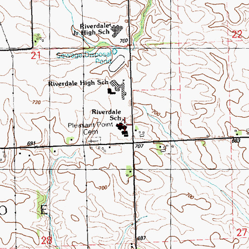 Topographic Map of Riverdale Elementary School, IL