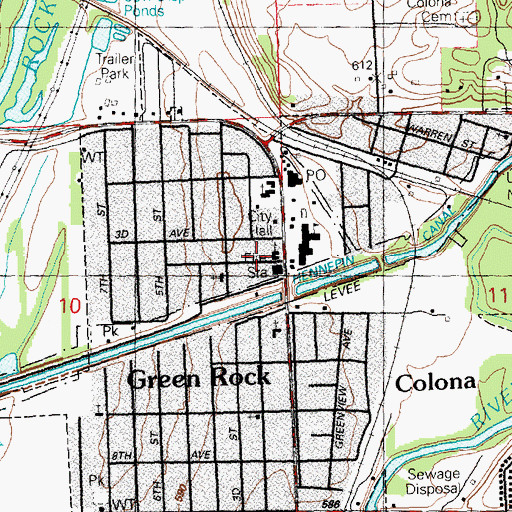 Topographic Map of First Baptist Church, IL