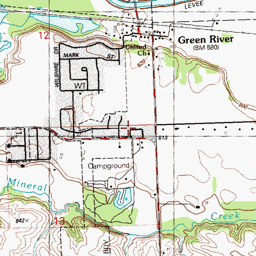 Topographic Map of Level Acres, IL