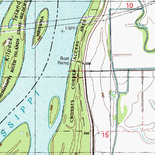 Topographic Map of Crosses Corner Access Area, IL