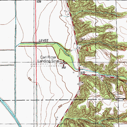 Topographic Map of Ritter Field, IL