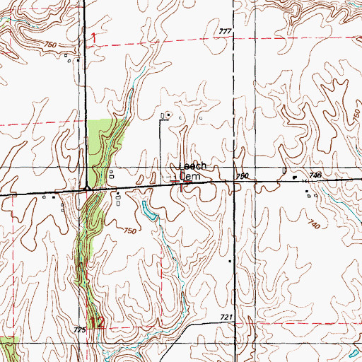 Topographic Map of Leech Cemetery, IL