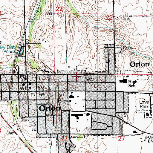 Topographic Map of Saint Paul Lutheran Church, IL