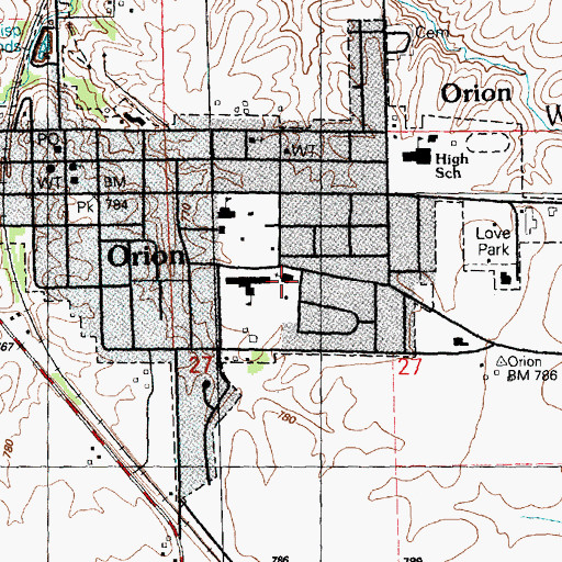 Topographic Map of Our Lady of Peace Catholic Church, IL