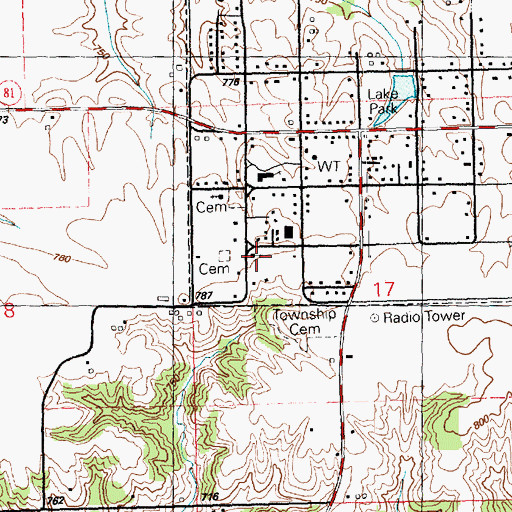 Topographic Map of Andover United Methodist Church, IL