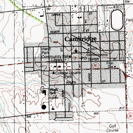 Topographic Map of College Square Park, IL