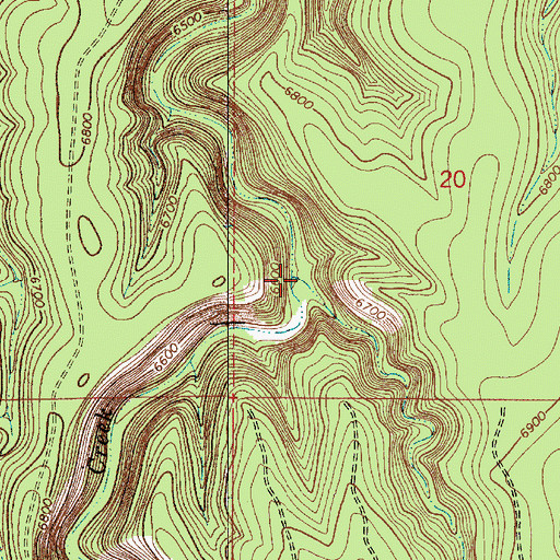 Topographic Map of West Fork Willow Creek, AZ