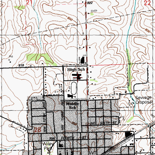 Topographic Map of Galva High School, IL