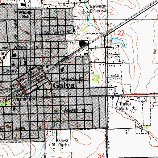 Topographic Map of Veterans Park, IL
