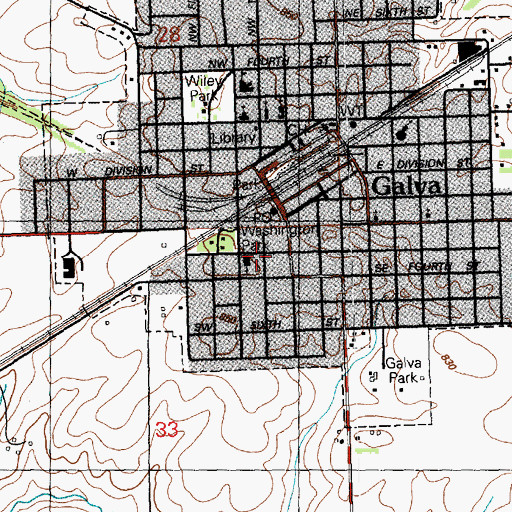 Topographic Map of Washington Park, IL