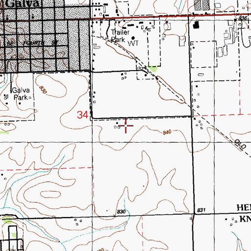 Topographic Map of Galva Christian Church, IL