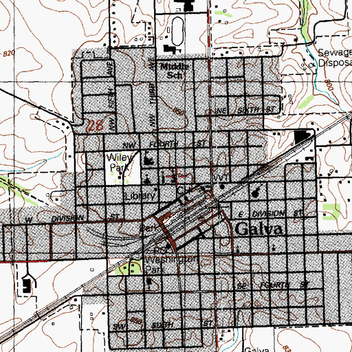Topographic Map of First United Methodist Church, IL
