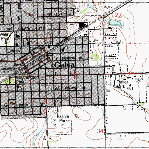 Topographic Map of Assembly of God Church, IL