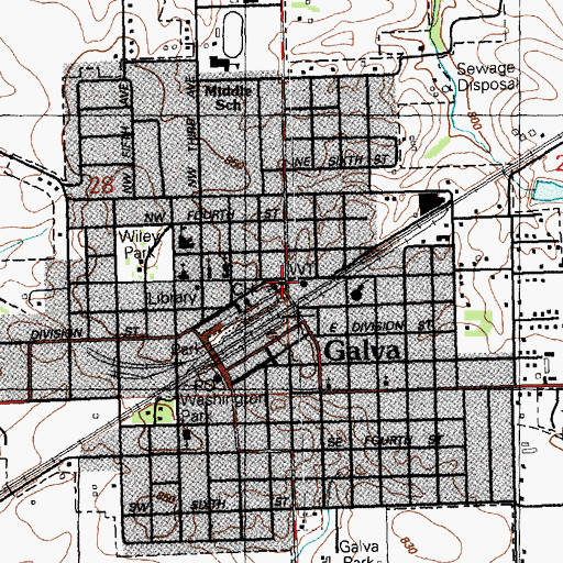 Topographic Map of Foursquare Church, IL