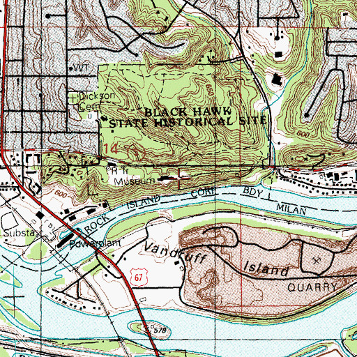 Topographic Map of John Hauberg Indian Museum, IL