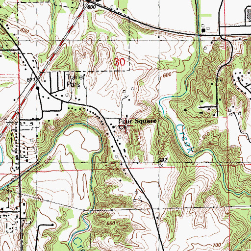 Topographic Map of Foursquare Church, IL