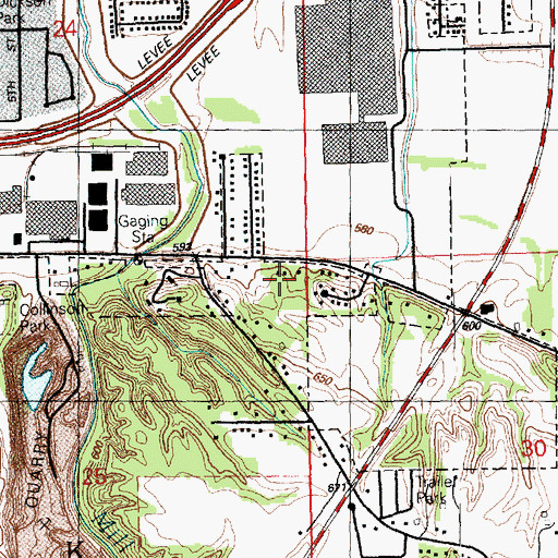 Topographic Map of Memorial Baptist Church, IL