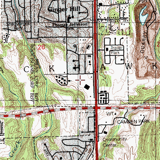 Topographic Map of Nazarene Church, IL