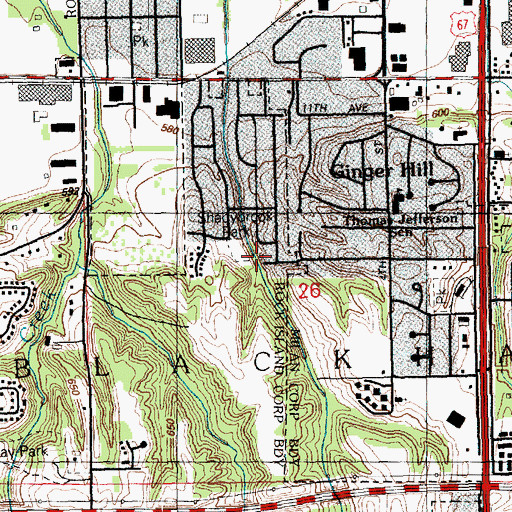 Topographic Map of Shadybrook Park, IL
