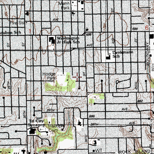 Topographic Map of Old Horace Mann Park, IL