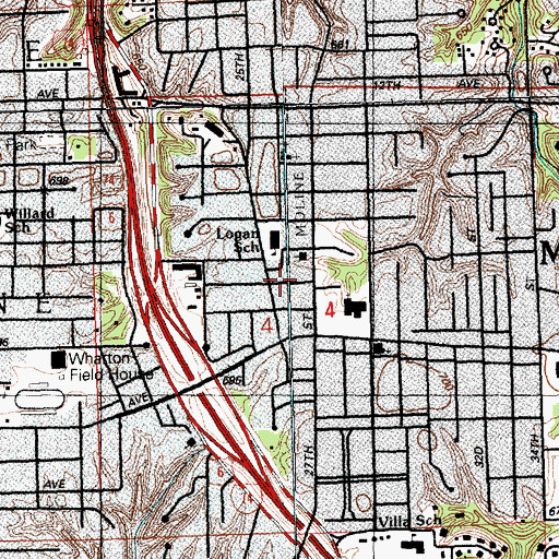 Topographic Map of Optimist Park, IL