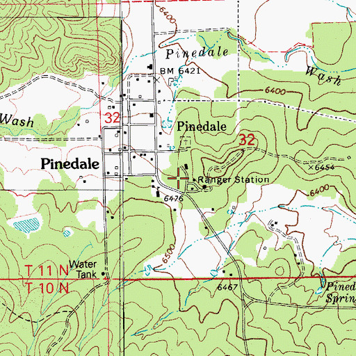 Topographic Map of Pinedale Work Center, AZ
