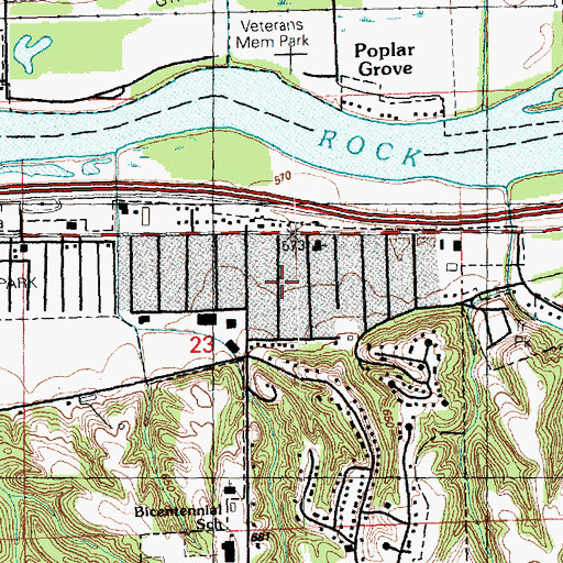 Topographic Map of Veterans Memorial Park, IL