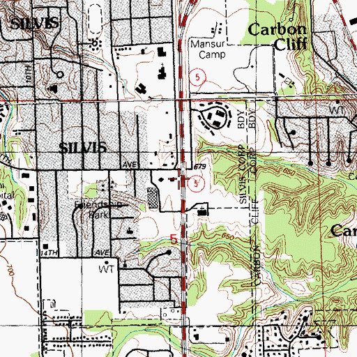 Topographic Map of Crosstown Shopping Center, IL