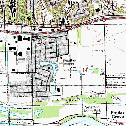 Topographic Map of FAA Weather Station, IL