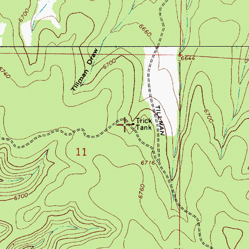Topographic Map of Tillman Trick Tank, AZ