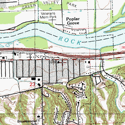 Topographic Map of Church of the Nazarene, IL