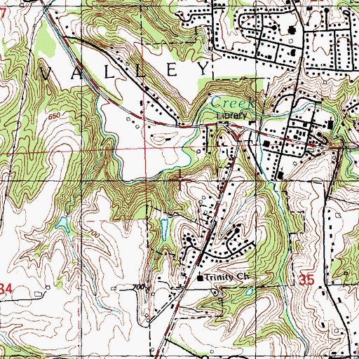Topographic Map of First Presbyterian Church, IL