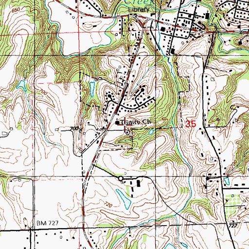 Topographic Map of Trinity Lutheran Church, IL
