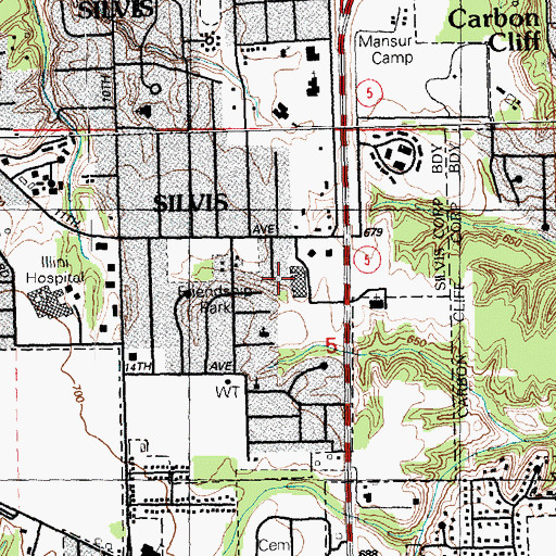Topographic Map of Kingdom Hall of Jehovahs Witnesses, IL