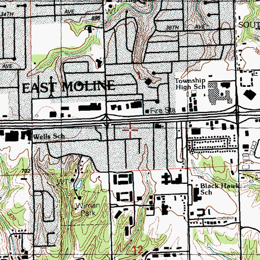 Topographic Map of Foursquare Church, IL