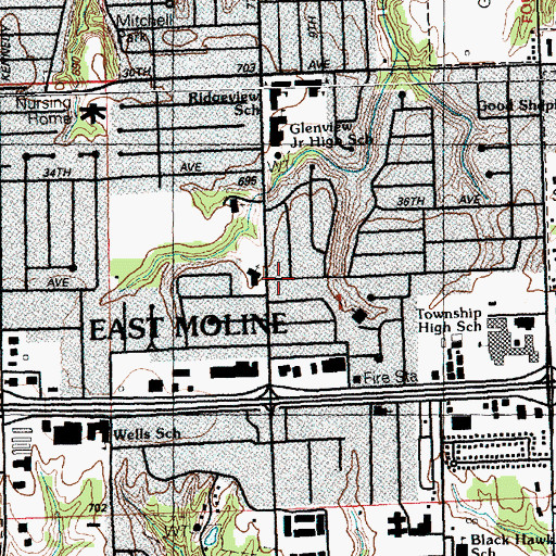 Topographic Map of Christ United Methodist Church, IL