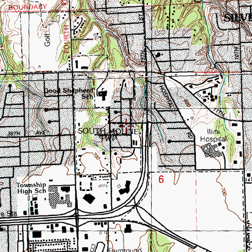 Topographic Map of Full Gospel Church of God, IL